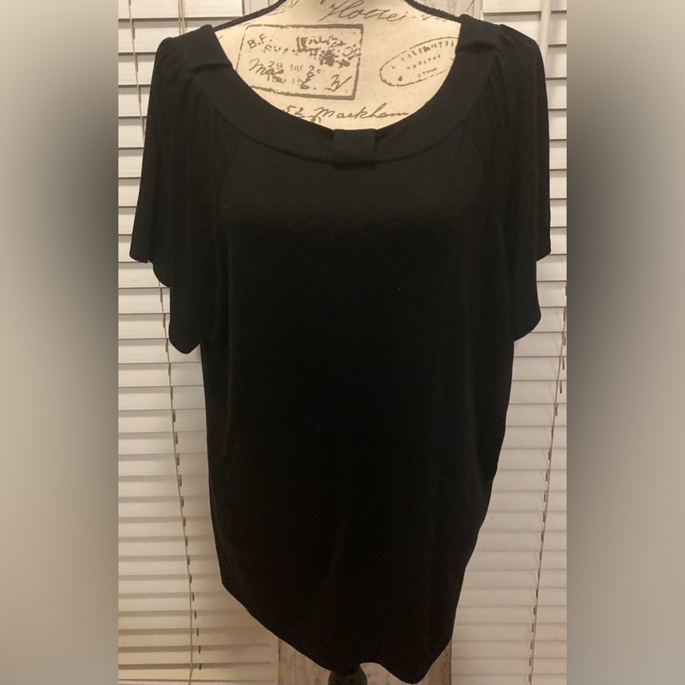 PreOwned Ladies Size L-Xl Black Dressy Blouse